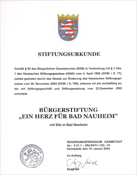 Stiftungsurkunde